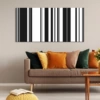 Mid Century Modern Artwork Vertical Stripes Wall Line Art Canvas Print - Black and White